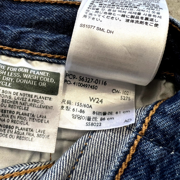Levi's Dark Wash Denim Distressed Cutoff Shorts Size 24