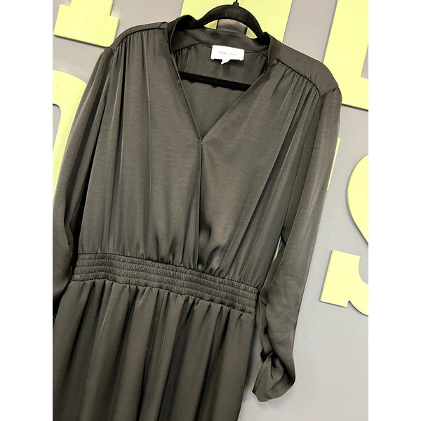 Dear John Black Satin Jumpsuit Size Medium