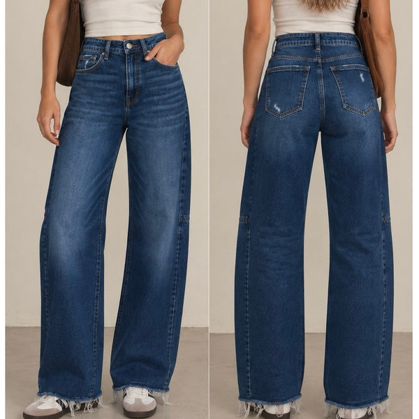 Lovervet Vervet Dark Wash High Rise Wide Leg Jeans Size 25