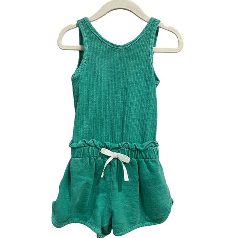 Cat & Jack Ribbed Cotton Mint Green Toddler Romper Size 2T