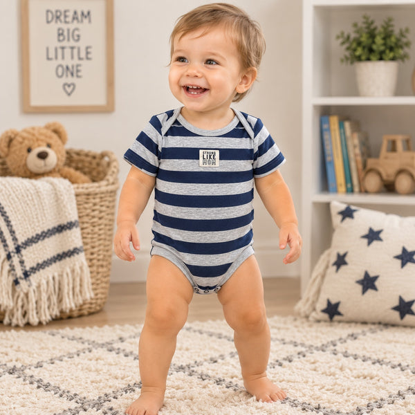 Child of Mine Strong Like Mom Striped One Piece Size 6-12 Mo