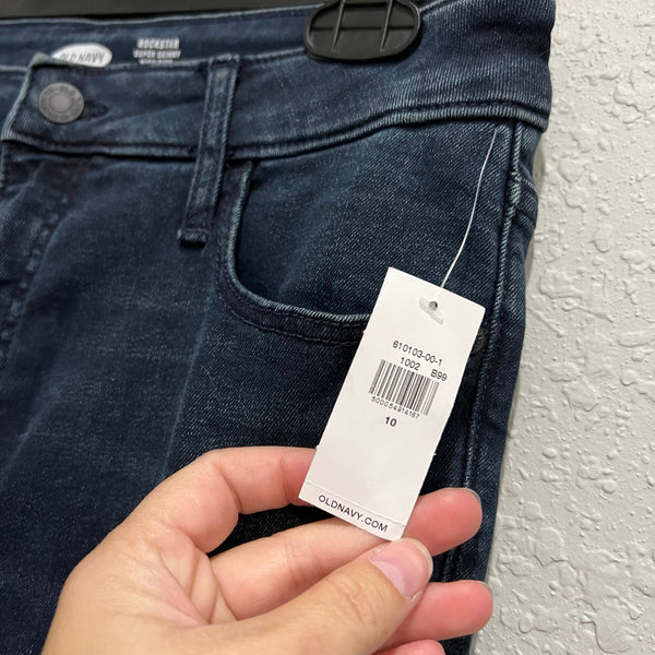 NWT Old Navy Rockstar Super Skinny High Rise Dark Wash Jeans Size 10
