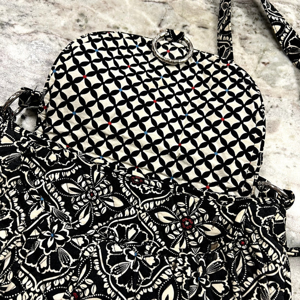 Vera Bradley Barcelona Shoulder Crossbody Bag Black + White