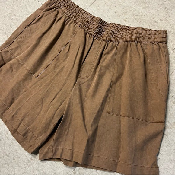 Renuar Khaki Linen Shorts Size Large