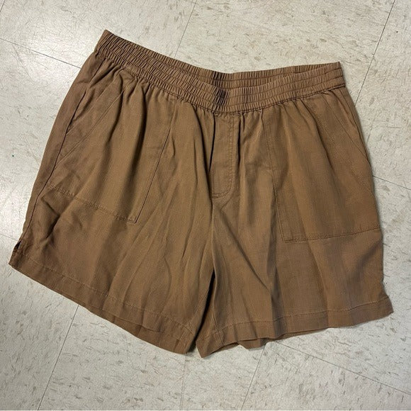 Renuar Khaki Linen Shorts Size Large