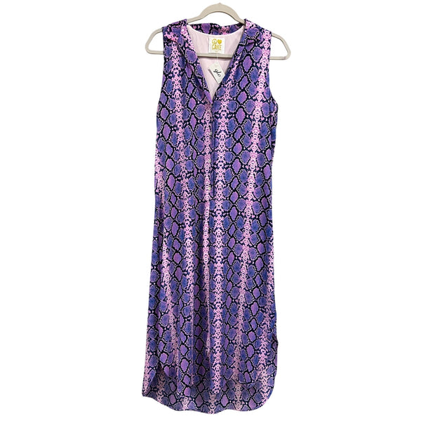 NWT Peace Love Cake Purple Snakeskin Sleeveless Maxi Dress Small