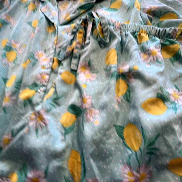 Flora Light Blue Lemon Pajama Set Size XL