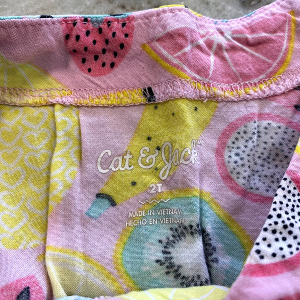 Cat & Jack Fruit Fringed Swim Coverup Size 2T
