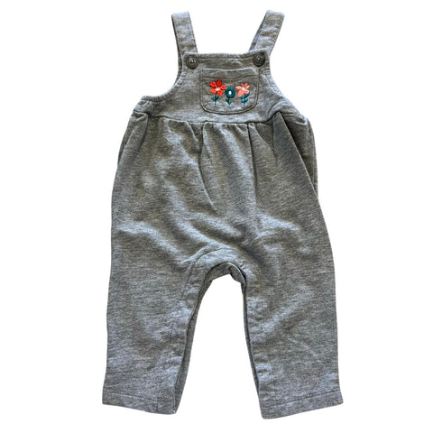 Starting Out Infant Gray Floral Embroidered Sleeveless Jumpsuit Size 6 Mo.