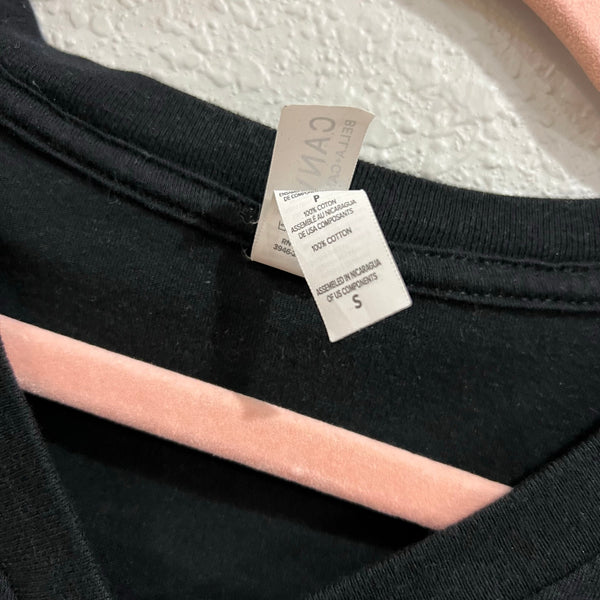 Bella Canvas Tired as a Mother Black V-Neck Graphic Tee Small