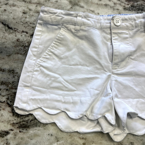 Girls White Scalloped Shorts Size 8