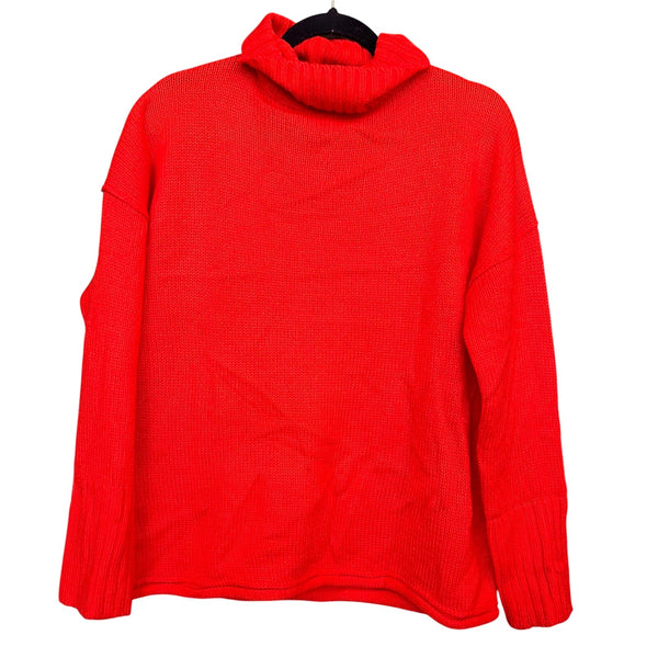 Brave Soul Thick Knit Women's Turtleneck Red/Orange Sweater Small