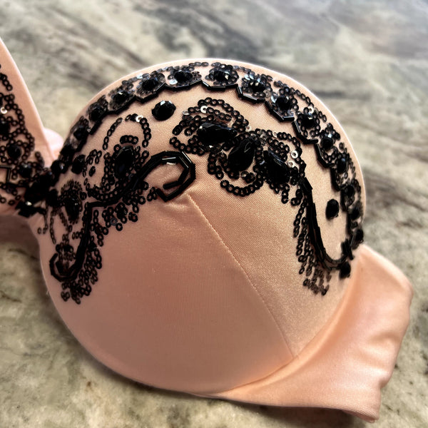 Victoria's Secret Blush Pink Bejewelled Strapless Swim Top Size 34C