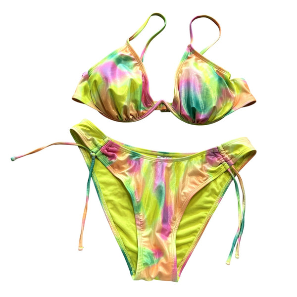 No Boundaries Multicolor Pastel String Bikini Set Size L/XL
