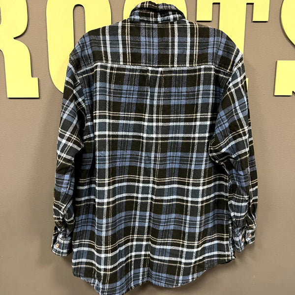 Moose Creek Men's Blue + Black Flannel Button Down XL