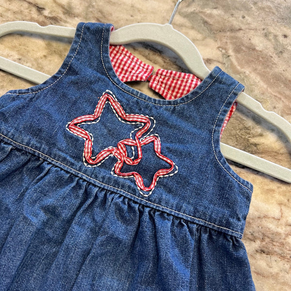 Denim Stars Independence Day Labor Day Dress Size 12 Mo.