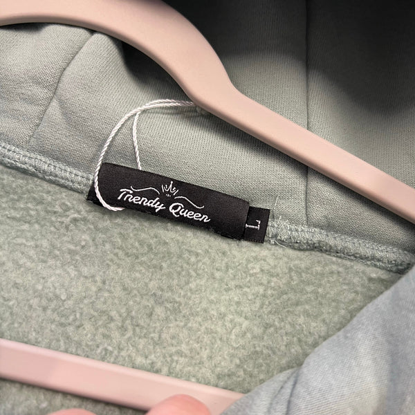 Women's Sage Green Full Zip Hooded Jacket Large