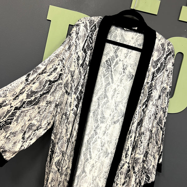Zenana Snake Print Open Front Kimono Size XL