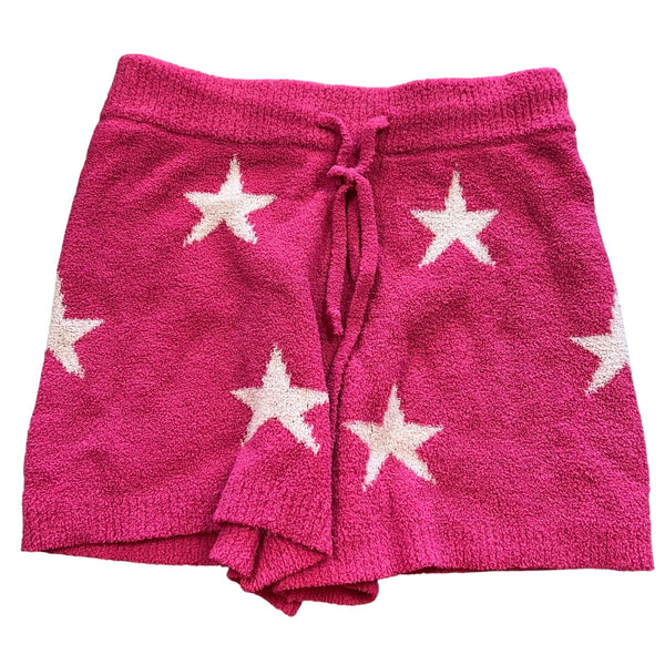 Blue B Boutique French Terry Pink Star Lounge Shorts Size Medium