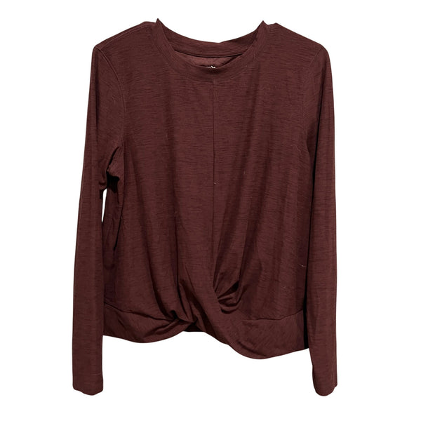 Old Navy Active Breathe On Maroon Front Twist Long Sleeve Athletic Top Large