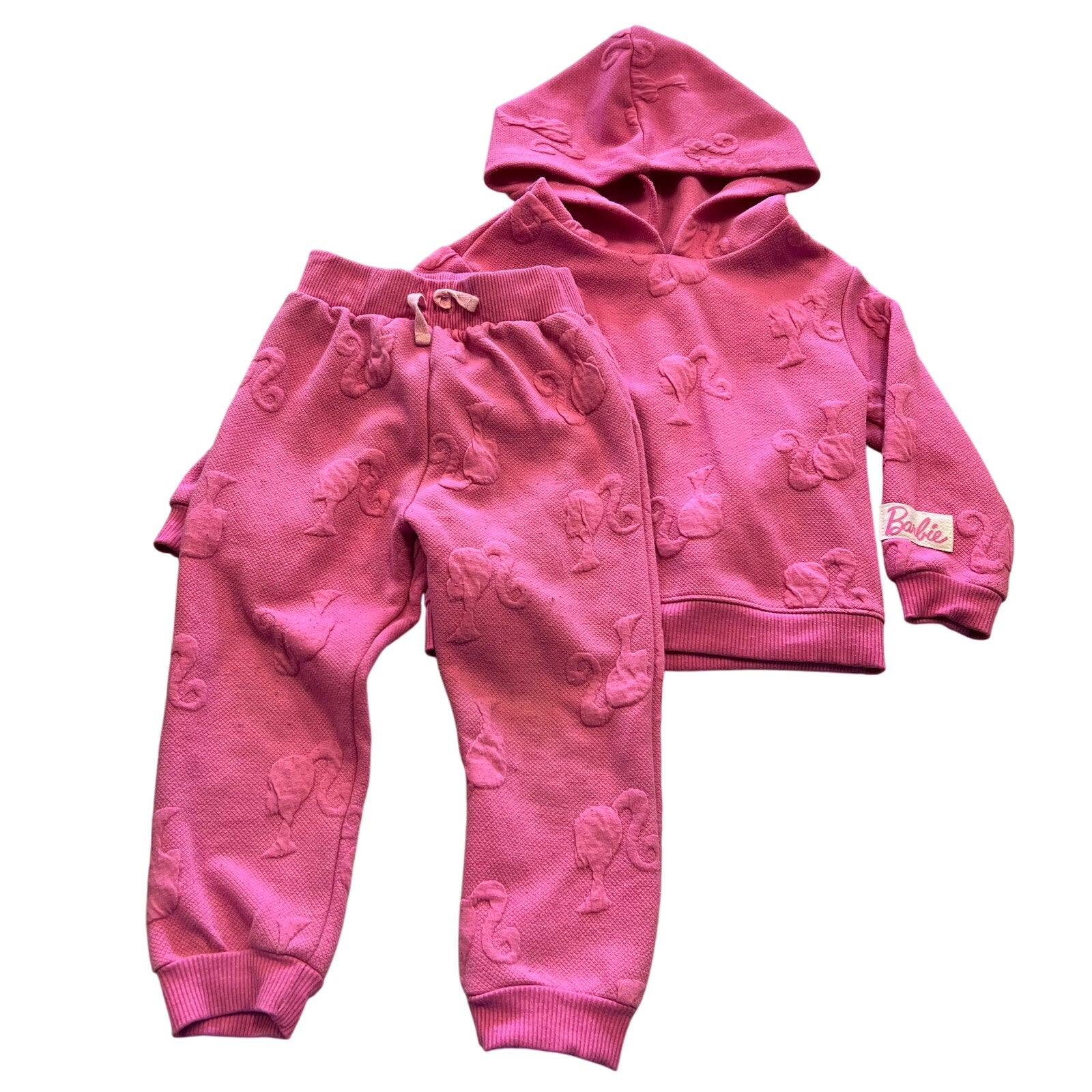 Barbie Girls Two Piece Set Pink Fleece Size 2T