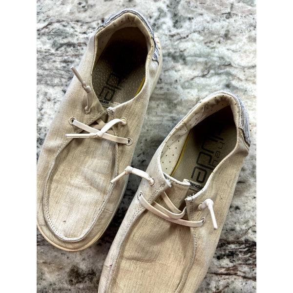 Hey Dude Wendy Rise Beige Slip On Shoes Size 8