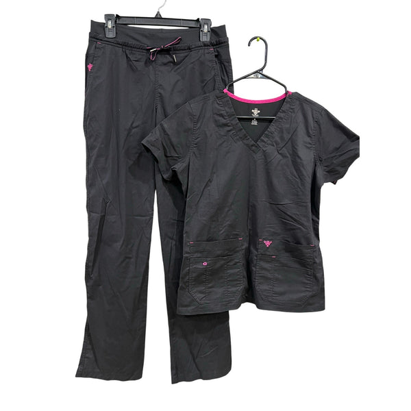 Med Couture EZ Flex Black Scrub Set  Size Small/Med