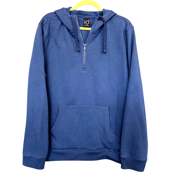 Idealogy Teal Blue Quarter Zip Hooded Pullover Size Large
