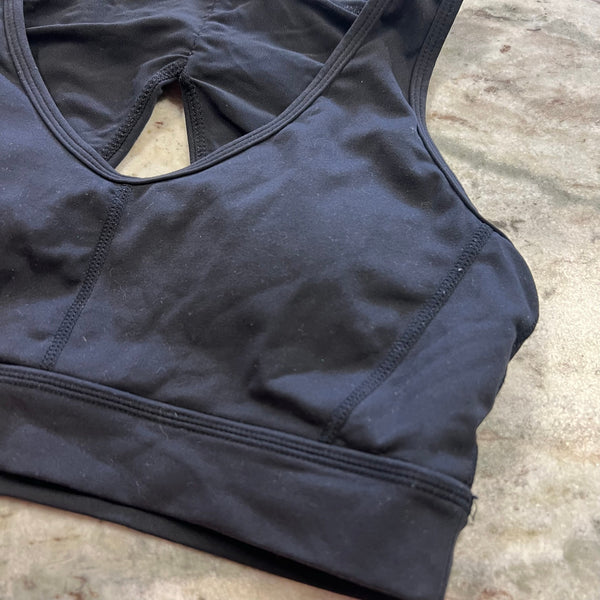 Mono B Open Back Black Sports Bra Size Small