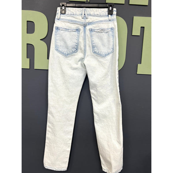 Good American Light Wash Split Hem Skinny Jeans Size 0