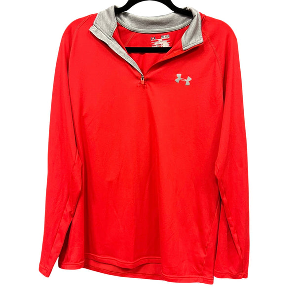 Under Armour Heat Gear Loose Fit Red Quarter Zip Pullover Size Medium