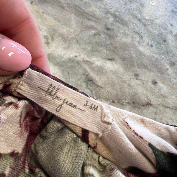 Khloe Jean Floral Dark Green Bubble Romper 3-6 Mo