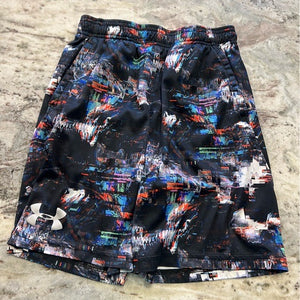 Under Armour UA Black Multicolor Loose Fit Athletic Shorts Size Youth Medium