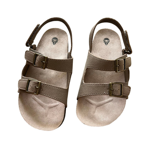 Boys Brown Double Buckle Sandals Size 10