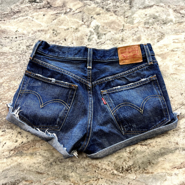 Levi's Dark Wash Cutoff Denim Shorts Size 25