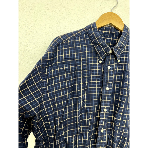 Jos. A Bank Executive Collection Blue Plaid Button Down XXL