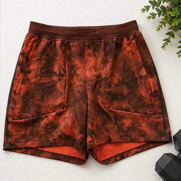 Lululemon Men's Orange + Brown Athletic Shorts Size XL