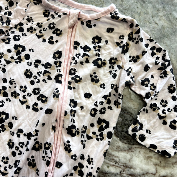 Mudpie White Leopard Zip One Piece Size 6-9 Mo.
