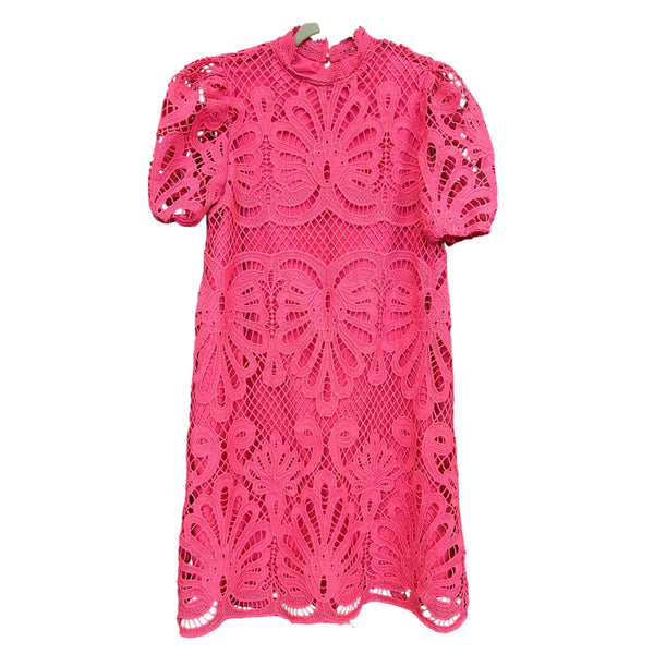 Women's Hot Pink Clasi Puff Sleeve Dress Size Large