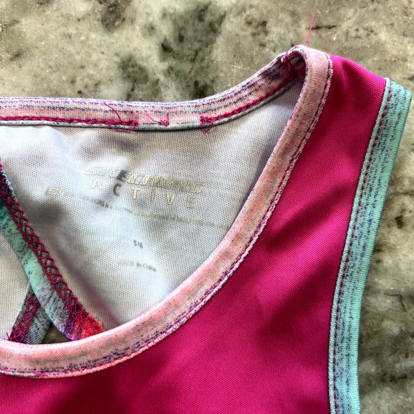 Skecher's Pink + Light Blue Athletic Tank Youth 5/6