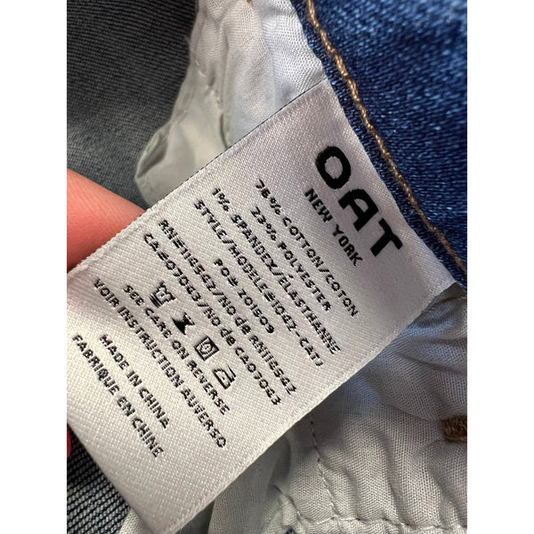 OAT Medium Wash Wide Leg Cropped Jeans Size 25