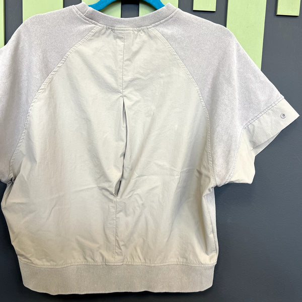 Mono B Boxy Fit Gray Cotton Athletic Top Size Medium