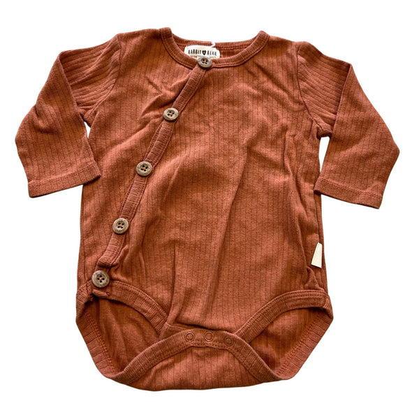 Rabbit Bear Burnt Orange One Piece Baby Wrap 6-9 Mo