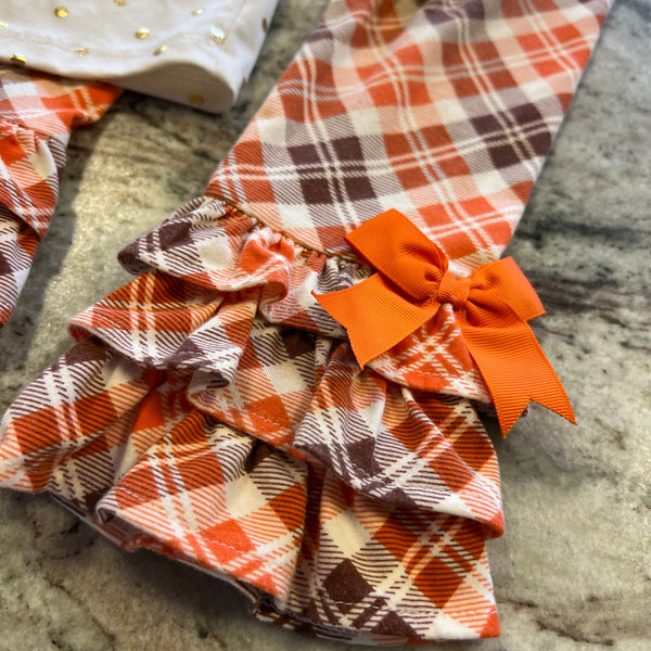 Rare Editions Girls Pumpkin Thanksgiving Outfit Size 6