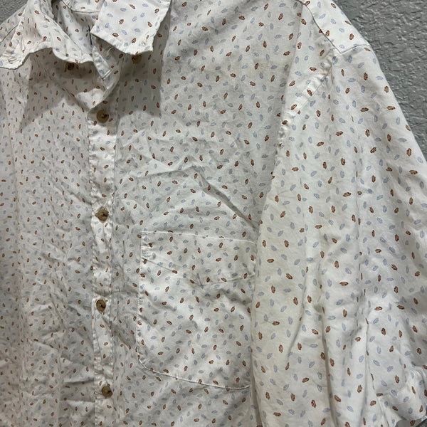 Roundtree & Yorke Men's Squiggle Short Sleeve Button Down Casual Shirt Large