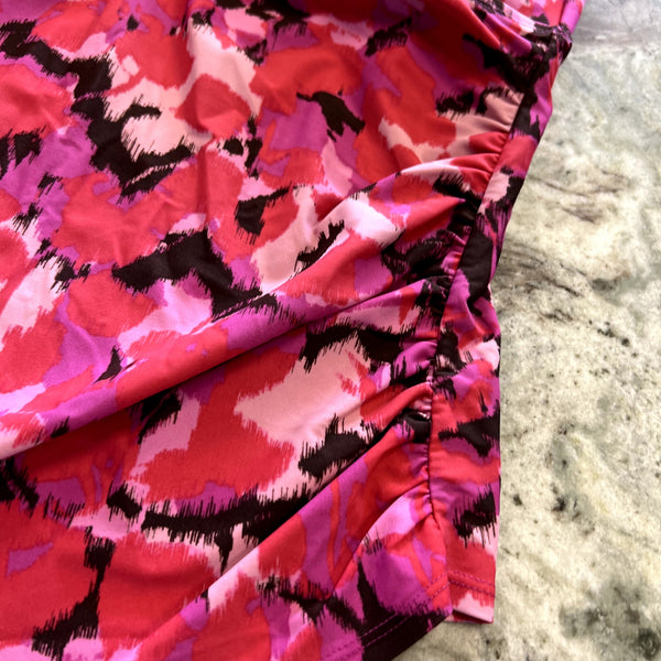 Merona Pink Brushstroke Halter Tankini Swim Top XL