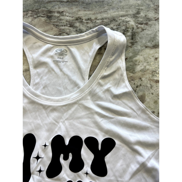 In My Running Era Women's White Athletic Tank Small