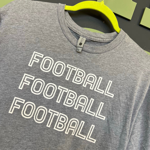 Football Stacked Gray Graphic Tee Medium