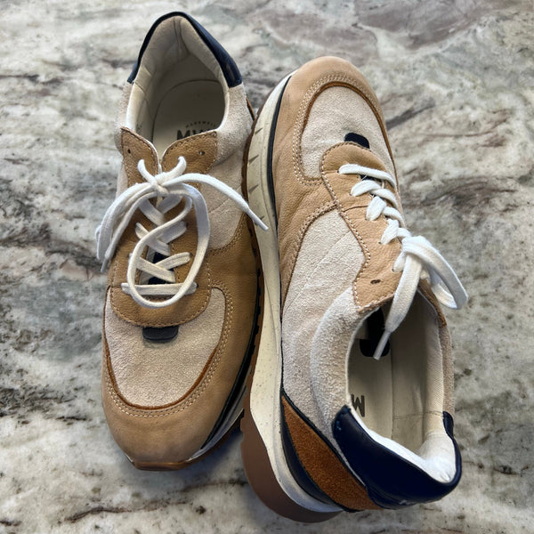 Madewell Kickoff Trainer Sneakers Color Block Tan + Navy Mens 8