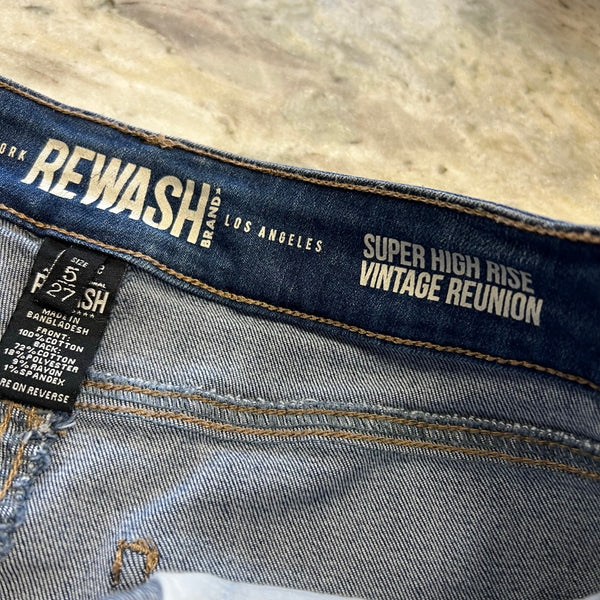 ReWash Brand Super High Rise Cutoff Denim Bermuda Shorts Size 5